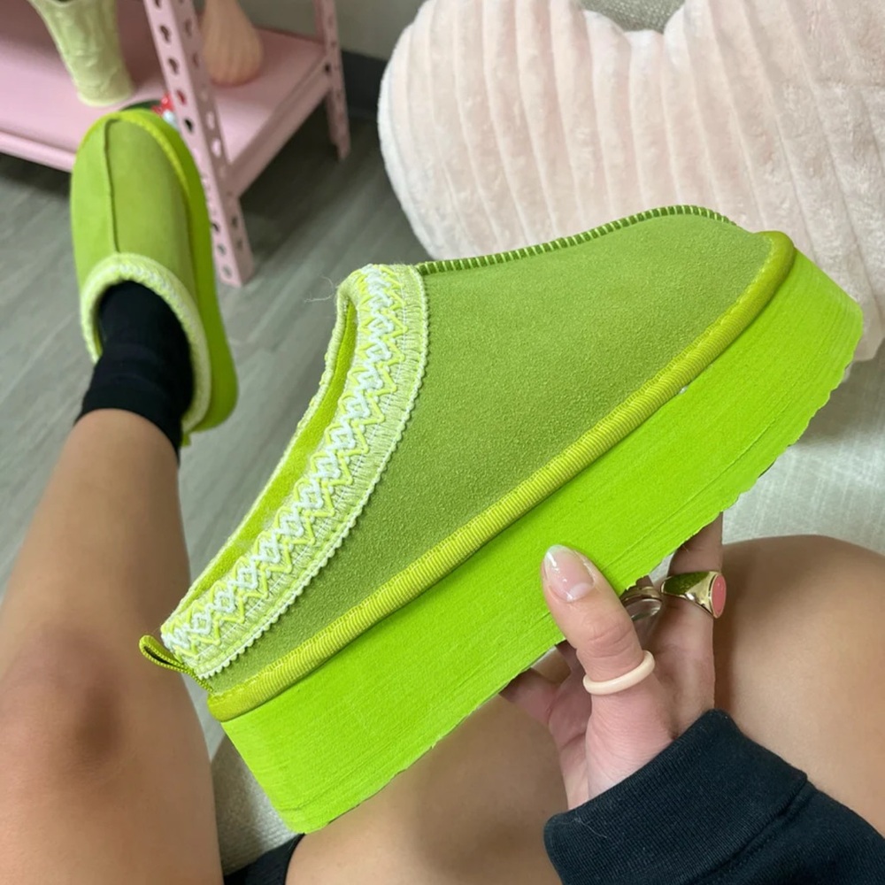 Green Slip-On Women's Shoes